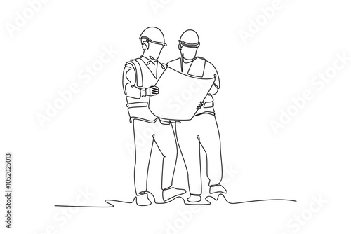 Business communication concept. Single line draw design vector graphic illustration.