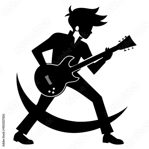 Guitarist Silhouette vector illustration