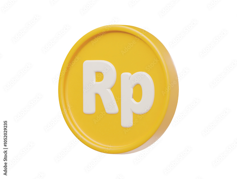 Indonesia ruppe icon 3d render illustration Indonesia ruppe icon 3d render illustration