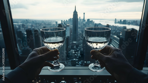 Cheers to the City, cityscape, skyline, skyscrapers, new york city, manhattan
