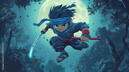 Wallpaper Mural Young Ninja in the Night Torontodigital.ca