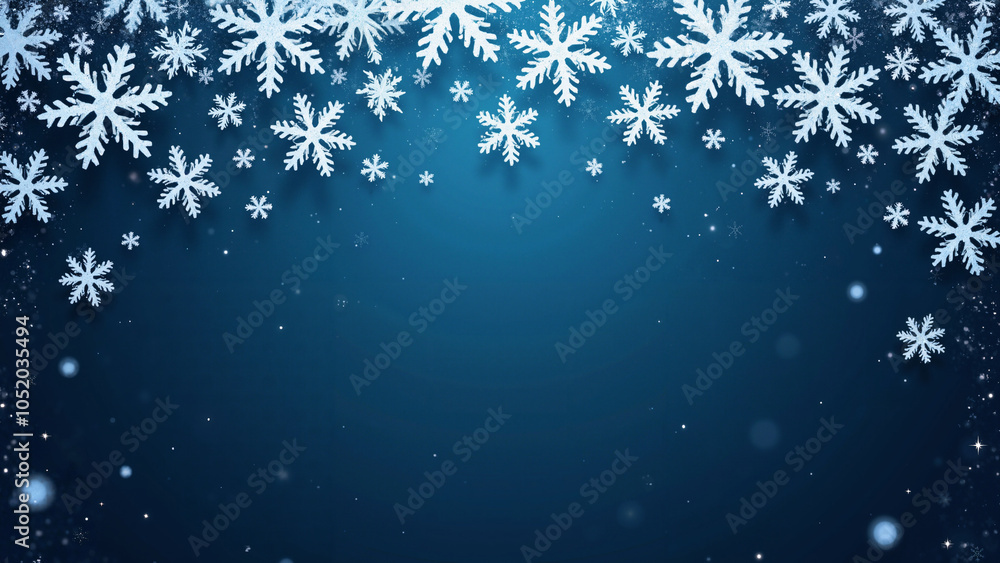 Enchanting 3D Snowflakes on Dark Blue: Perfect for Christmas Cards, Winter Invitations, and Festive Promotions Enchanting 3D Snowflakes on Dark Blue: Perfect for Christmas Cards, Winter Invitations, and Festive Promotions
