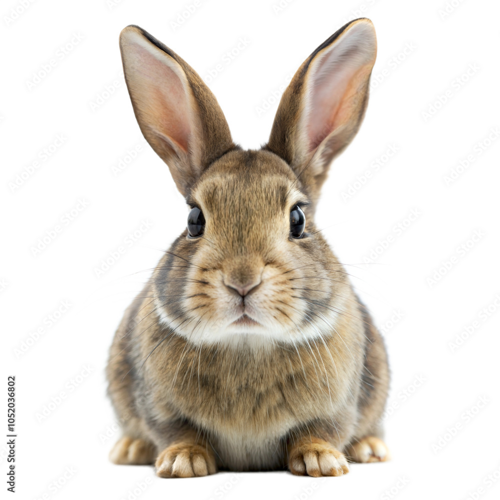 Obraz premium White Rabbit Against a Plain Background