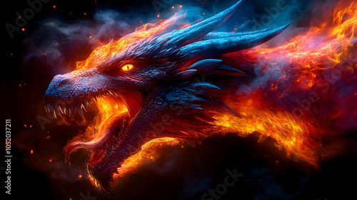 Fiery Dragon Illustration