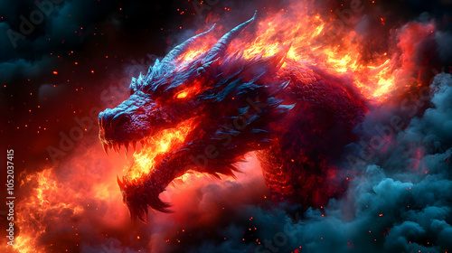 Fiery Dragon Illustration