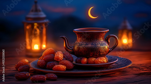 Ornate Teapot, Dates, and L...