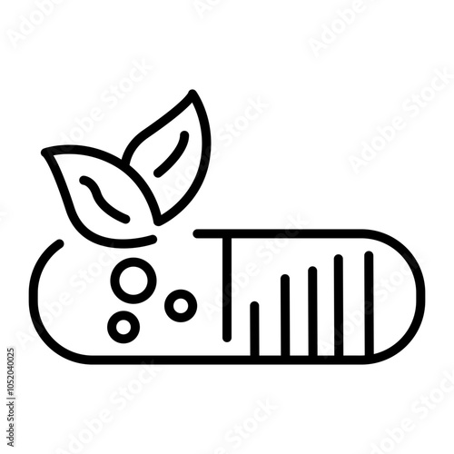 Herbal medicine icon in linear style 