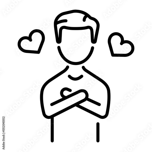 Self care icon in linear style 