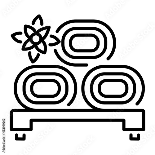 Spa towels icon in line style 