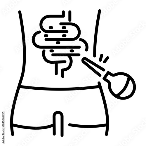 A linear icon of colon cleanse 
