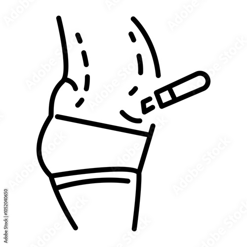 Tummy tuck icon in linear style 
