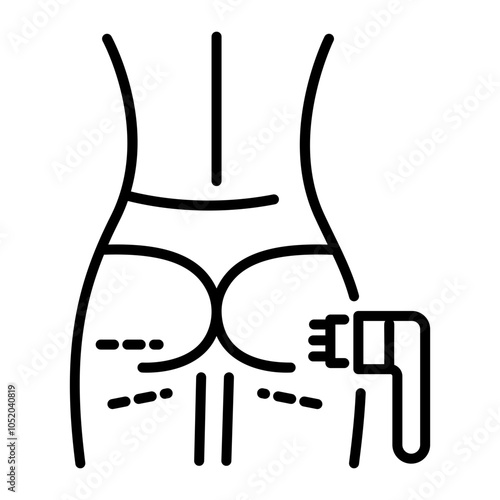 Cellulite treatment icon in linear style 