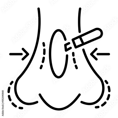 Nose rhinoplasty icon in line style 