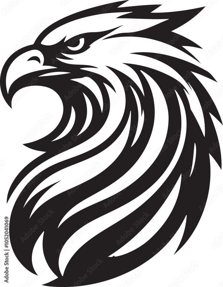 Fototapeta premium flying eagle head logo icon silhouette vector art flat design illustrations