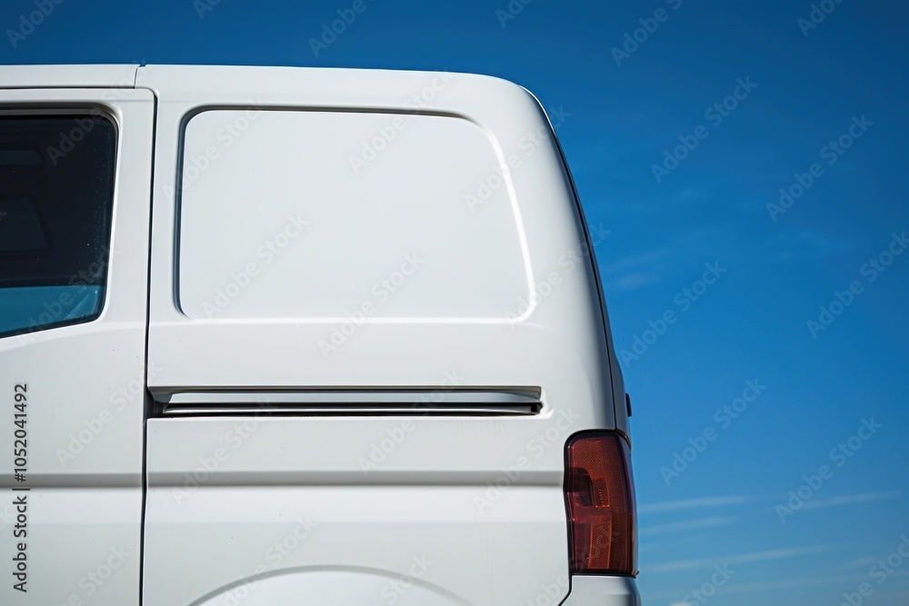 Fototapeta premium White van vehicle car transportation.