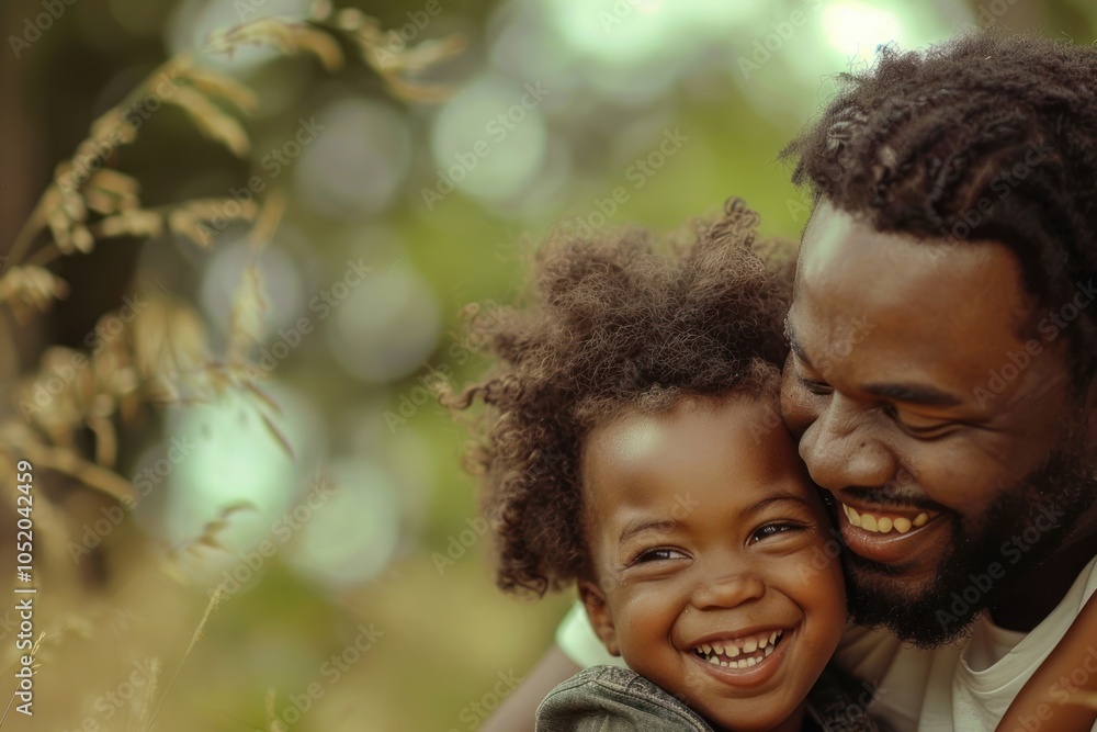 Black kid playing with father in the park laughing portrait family. Black kid playing with father in the park laughing portrait family.