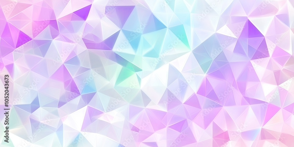 Obraz premium Soft pastel colors blend together in abstract geometric shapes creating a gentle and calming digital background with gradients in light pink, lavender, and turquoise hues reflecting light tones.