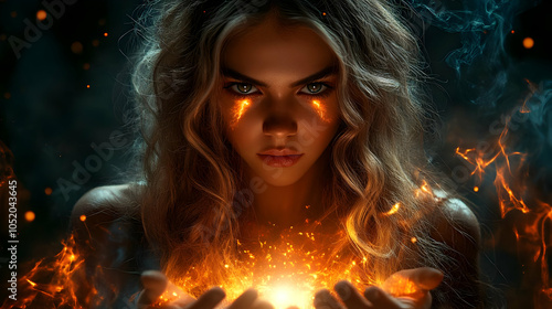 Fiery Woman Illustration