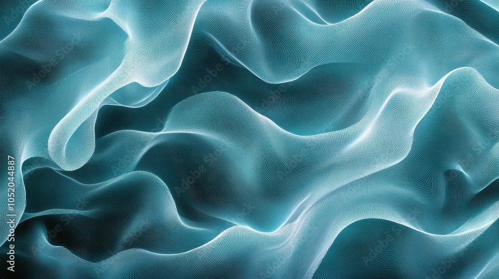 Cyan Frost and Platinum Gradients with Digital Wave Flows: A Nano-Glass Texture Background, Ideal for Biotech and Medical Innovation Themes. High-Resolution Professional Design.