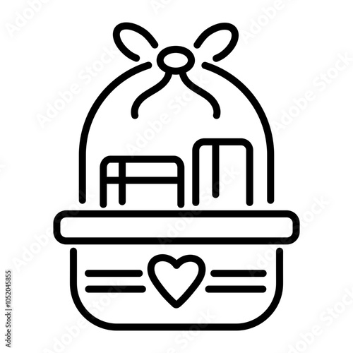 A line style icon of a gift basket 