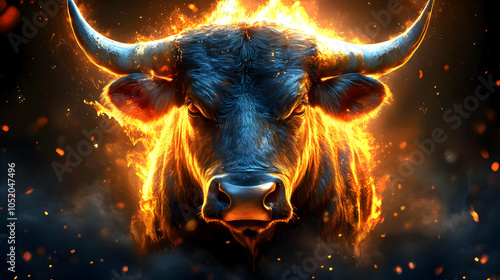 Fiery Bull Illustration