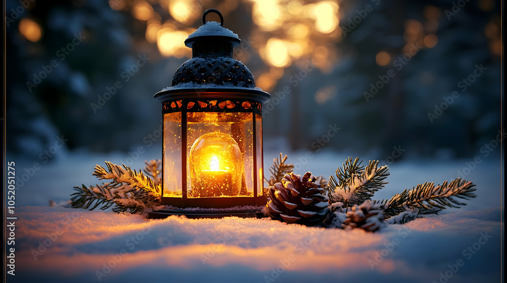 Winter Lantern Illustration Winter Lantern Illustration