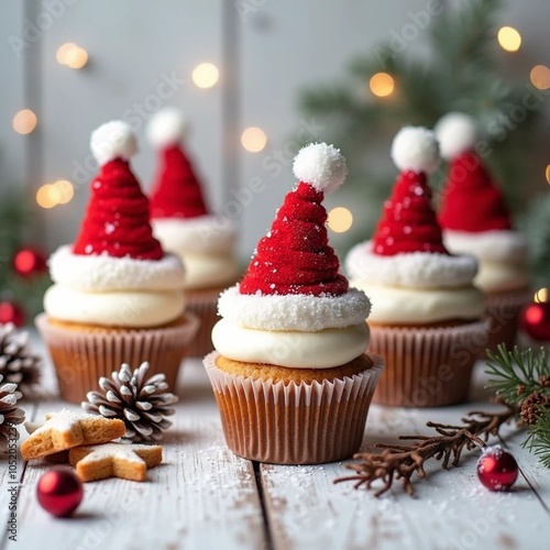 cupcakes with santa hat