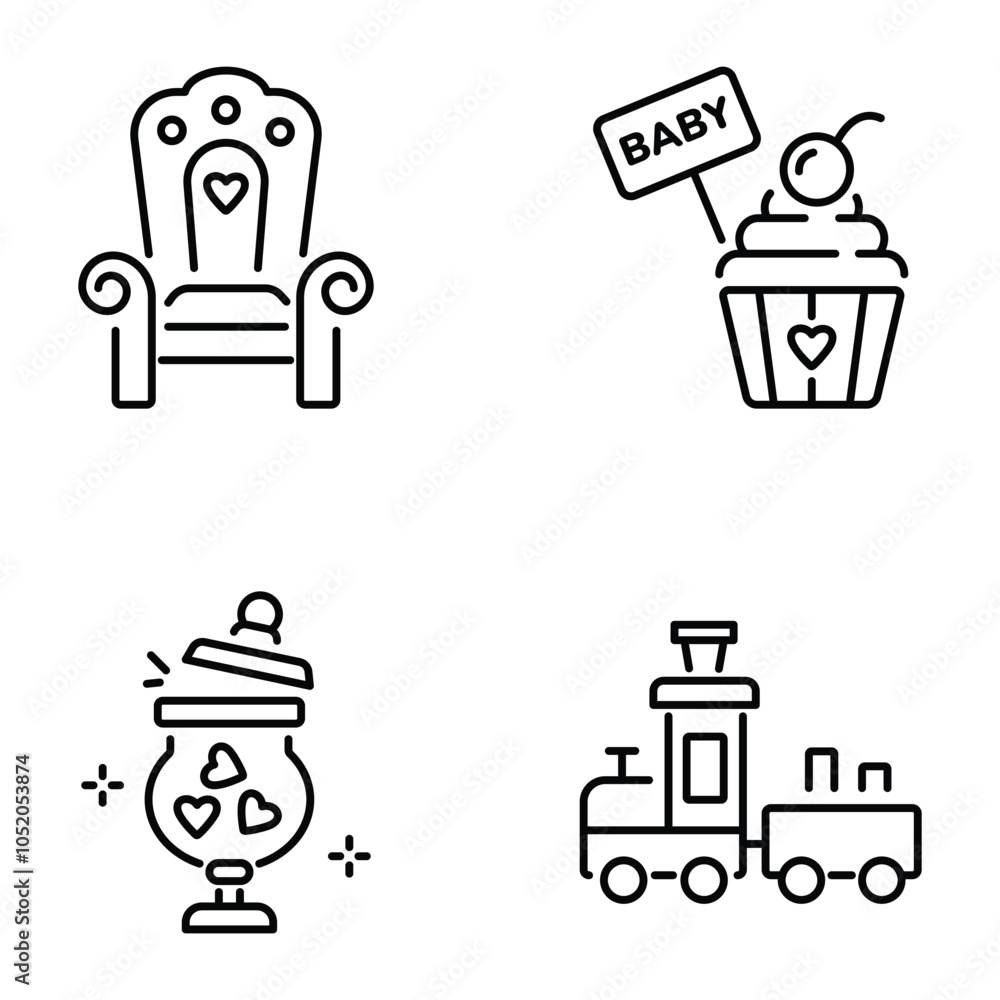 Pack of Linear Style Baby Equipment Icons
Pack of Linear Style Baby Equipment Icons