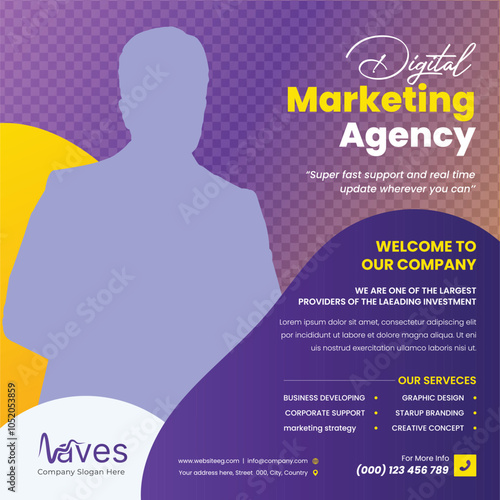 Digital marketing agency and corporate social media post template