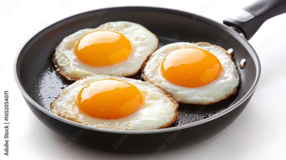 Realistic Food Photography of Eggs Frying in a Pan Realistic Food Photography of Eggs Frying in a Pan