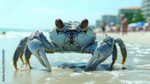 Close Up of a Crab on the B...