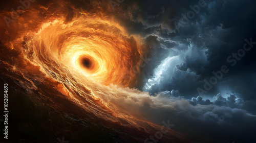 Abstract Fire and Storm Vor...