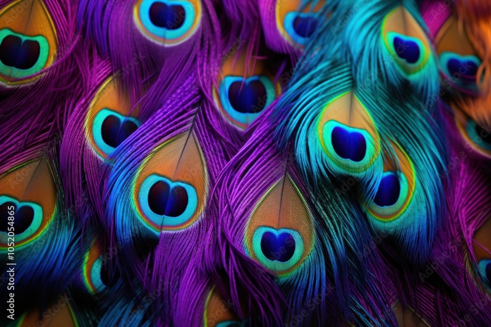 Obraz premium Peacock pattern animal purple.