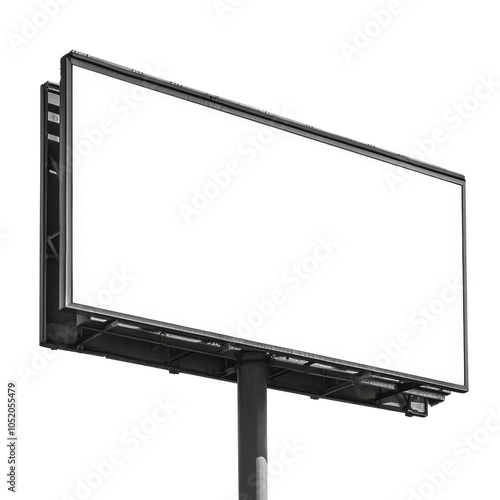 Empty billboard structure, perfect for advertising, white isolated background. cut out, PNG, transparent background.