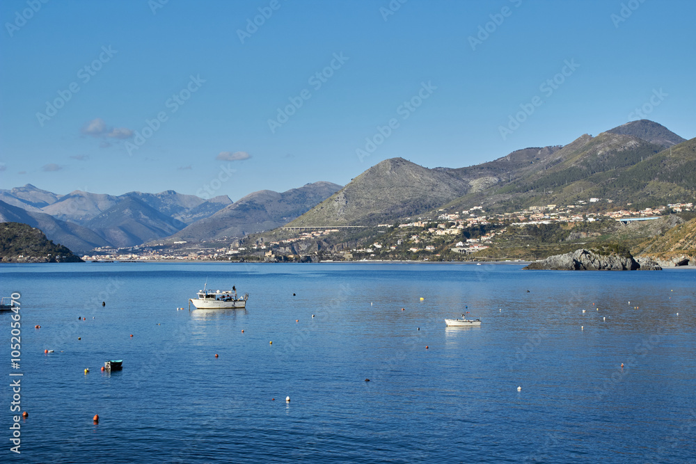 Fototapeta premium Italy sea cliff rocks sky