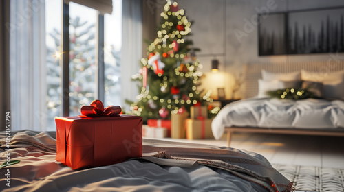 Wallpaper Mural Christmas decorations and gifts in the bedroom or living room. Torontodigital.ca