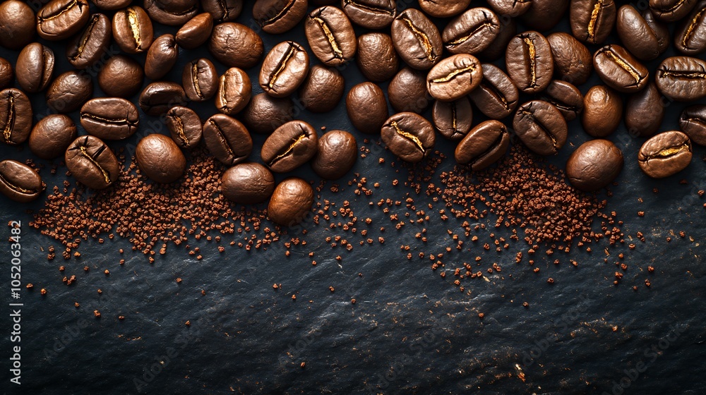 Pile of Powdered Instant Coffee and Beans Isolated on Gray Table for Coffee Enthusiasts AI Generative Pile of Powdered Instant Coffee and Beans Isolated on Gray Table for Coffee Enthusiasts AI Generative