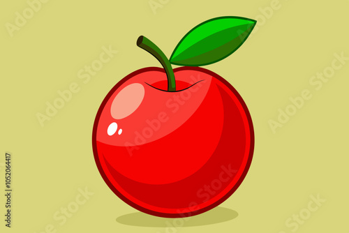 Beautiful fruit acerola vector art illustration  photo