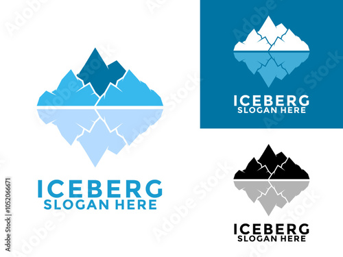 Iceberg logo design vector, Mountain Lake logo, Awesome Iceberg logo vector template