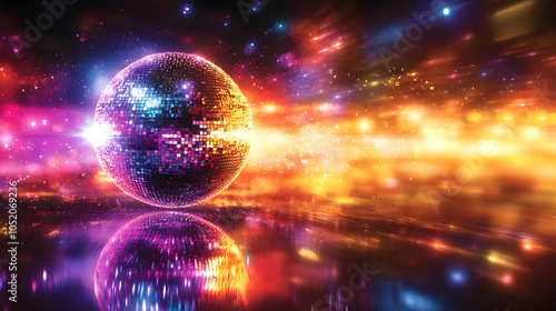 Disco Ball with Light Strea...