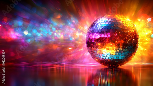 Disco Ball with Colorful Li...