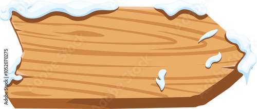 Wooden signboard symbol. Snowy style.