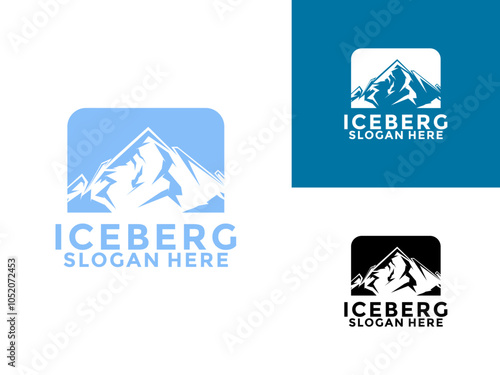 Iceberg logo design vector, Mountain Lake logo, Awesome Iceberg logo vector template