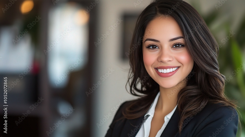 Confident Businesswoman in Modern Office Setting Confident Businesswoman in Modern Office Setting