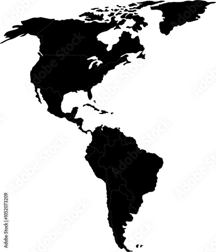 map of North and South America