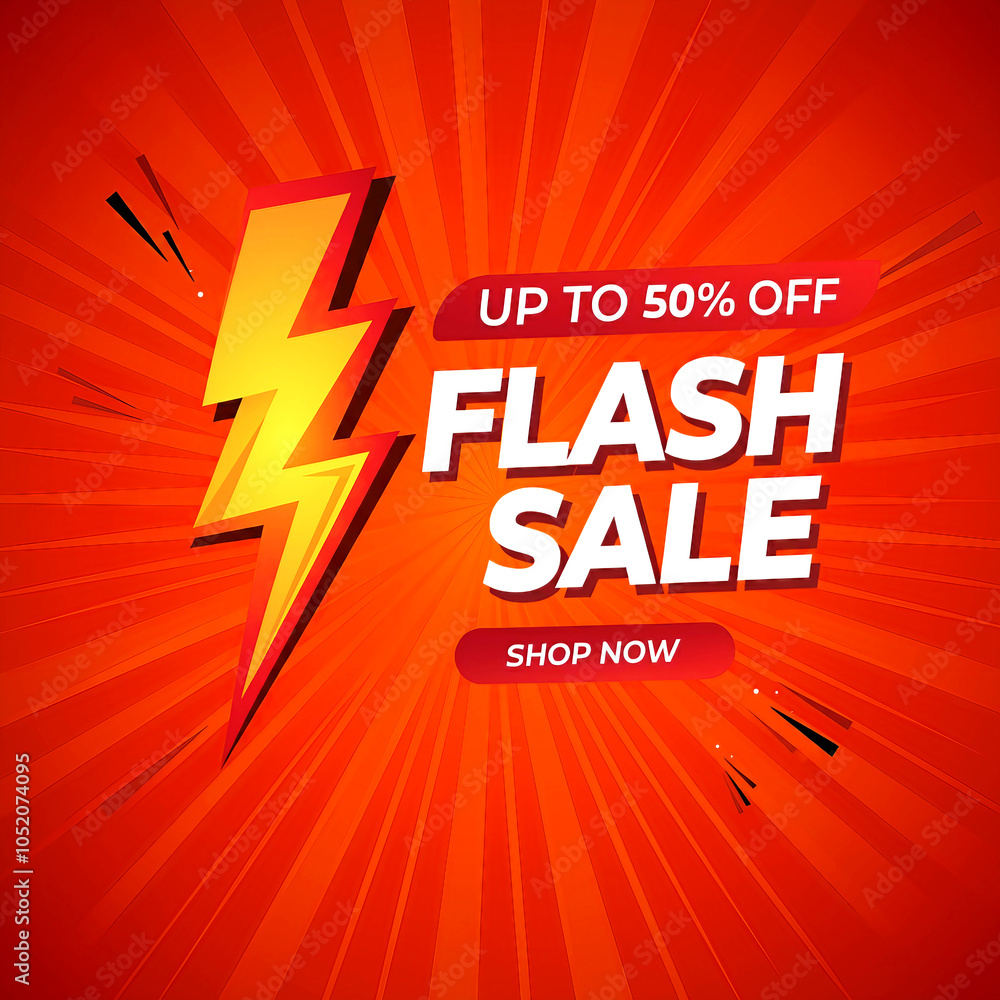 Flash Sale Discount Graphic with Bold Colors