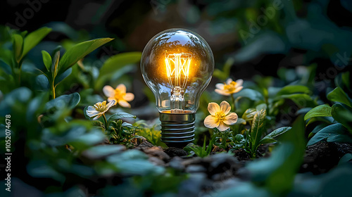 Lightbulb in a Garden - Ill...