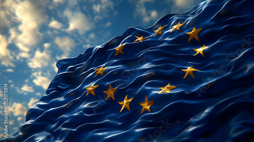 European Union Flag Waving ...