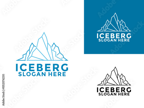 Iceberg logo design vector, Mountain Lake logo, Awesome Iceberg logo vector template