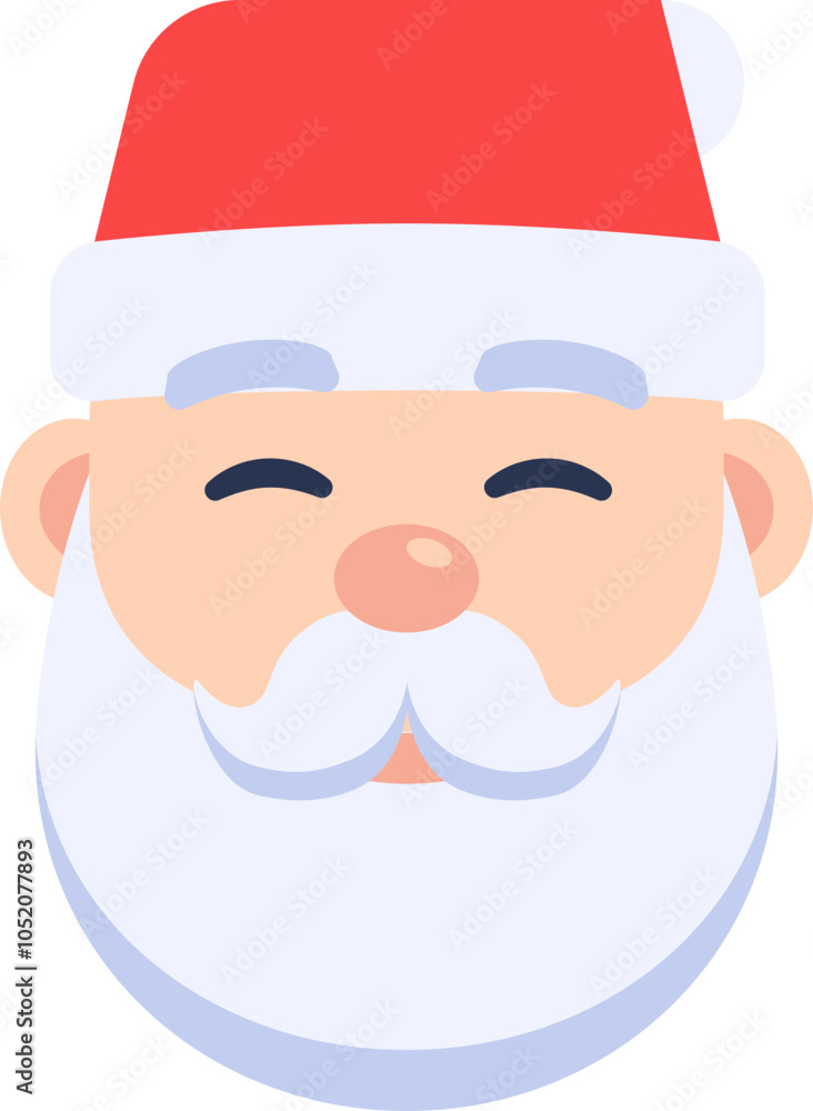 Santa Claus icon. Happy face. Cartoon style. Santa Claus icon. Happy face. Cartoon style.